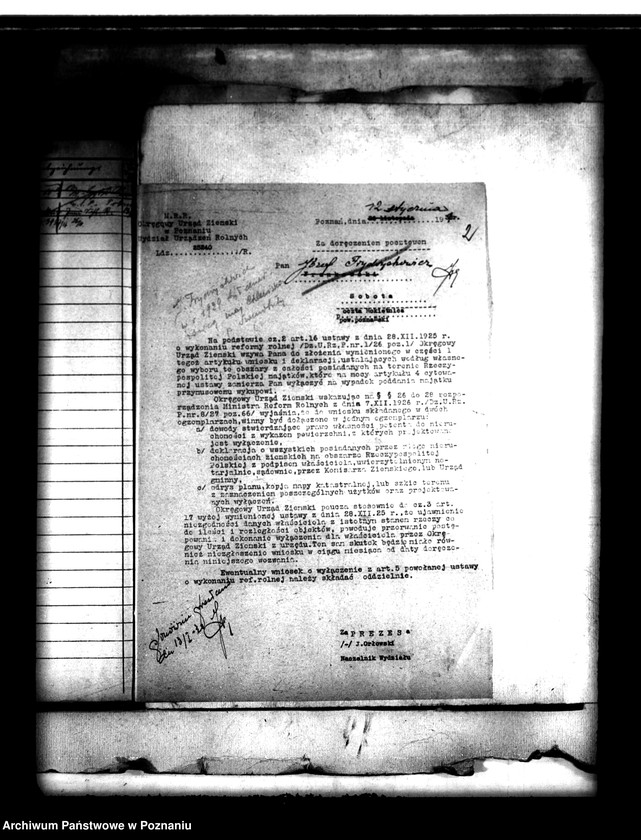 Obraz 7 z jednostki "Majątek Sobota powiatu poznańskiego wyłączenie z art. 4 i 5 ustawy o wykonaniu reformy rolnej Józef Frydrychowicz"