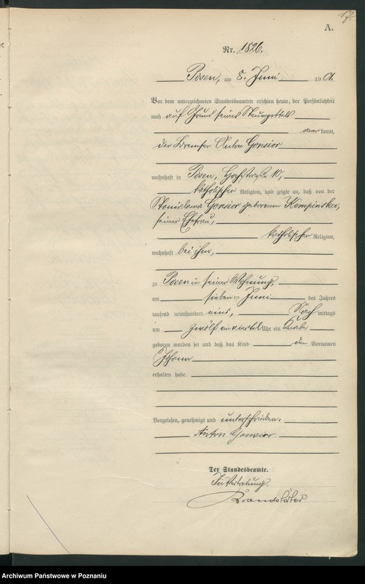 Obraz 20 z jednostki "Księga miejscowa urodzeń t. IV"