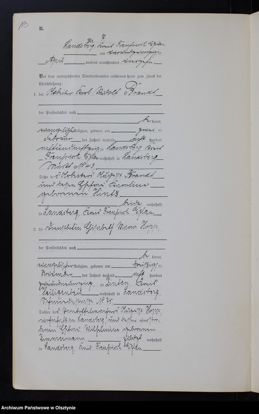 image.from.unit.number "Heiraths-Neben-Register Nr 1 -16 [ Księga małżeństw- wtóropis ]"