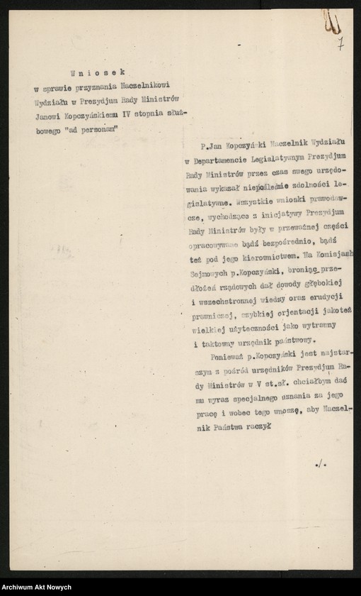 image.from.unit.number "Nominacje i dymisje w Biurze Prezydium Rady Ministrów"