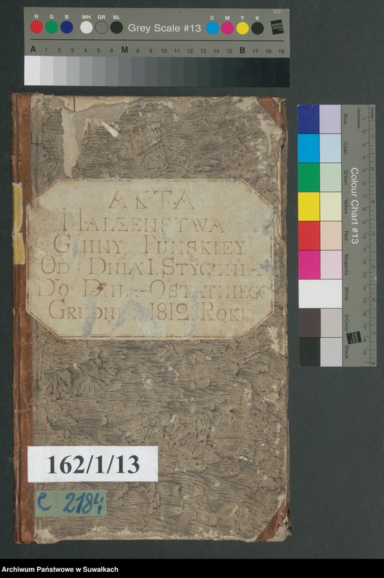 image.from.unit.number "Akta małżeństw gminy puńskiey od 1-go stycznia do dnia ostatniego grudnia 1812 roku."
