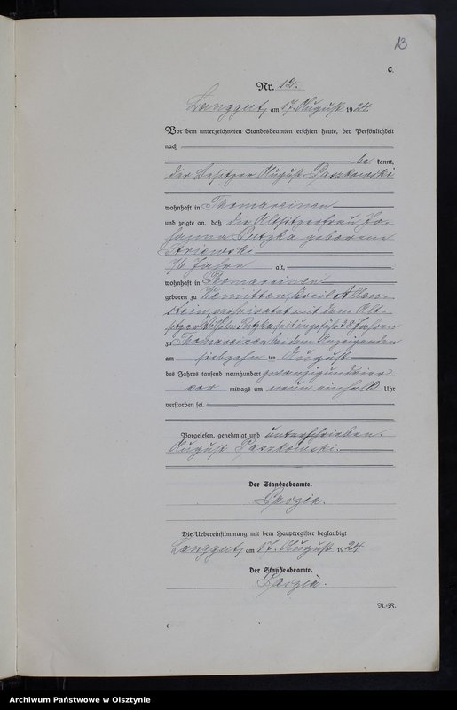 Obraz 15 z jednostki "Sterbe-Neben-Register Nr 1 - 22"