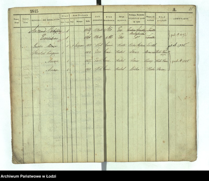 Obraz 15 z jednostki "[Księga ludności stałej Łódź nr 1269-1445]"