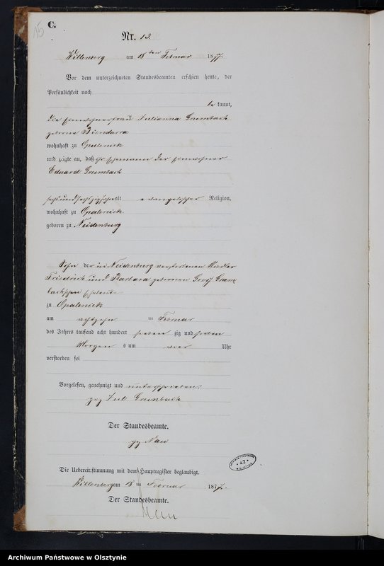 image.from.unit.number "Sterbe-Haupt-Register Nr 1 - 110"
