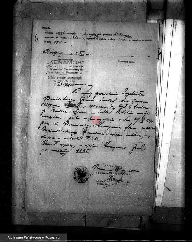 Obraz 10 z jednostki "Fabryka porcelany i wyrobów ceramicznych Towarzystwo Akcyjne "Kieramos" Kocioł nr fabr. 565, kocioł nr porządkowy 36"