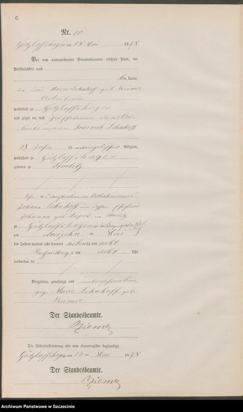 Obraz 13 z jednostki "Sterbe-Register (Neben-Register)"