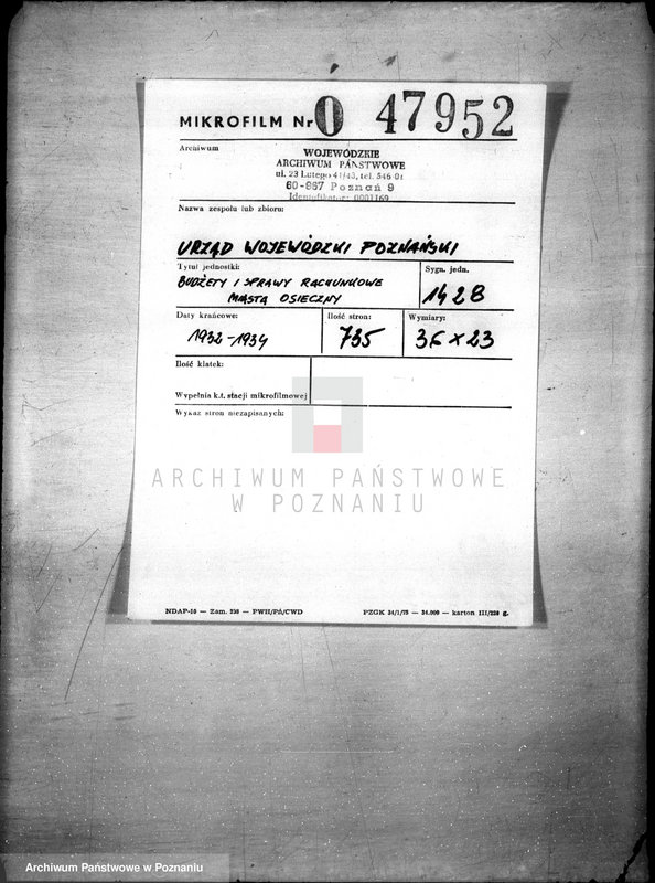 Obraz 2 z jednostki "Budżety i sprawy rachunkowe miasta Osieczny"