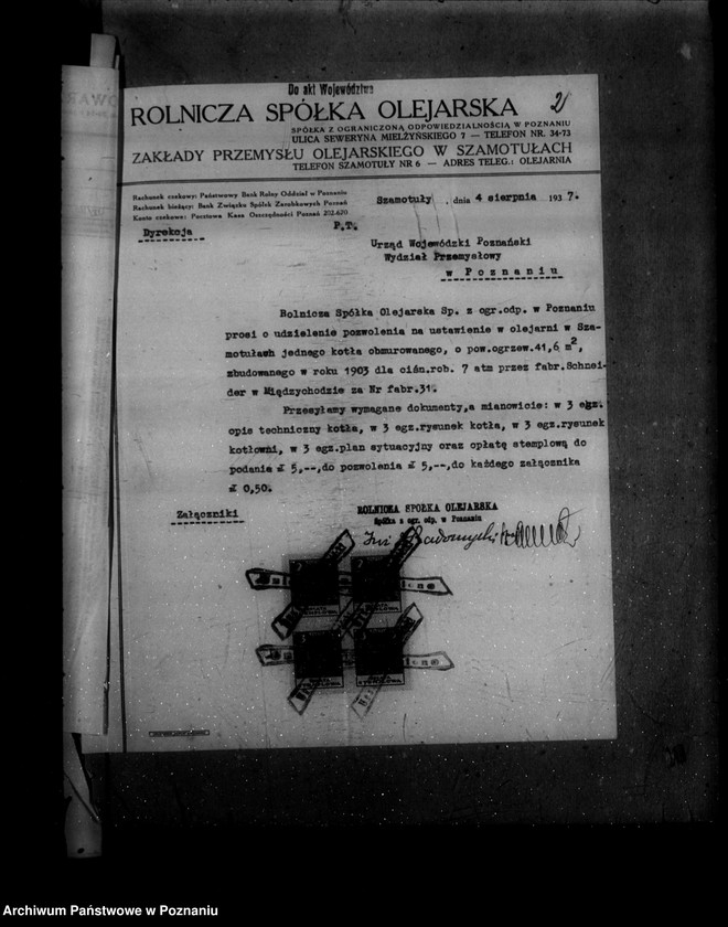 Obraz 6 z jednostki "Rolnicza Spółka Olejarska w Szamotułach nr woj. kotła 5187"