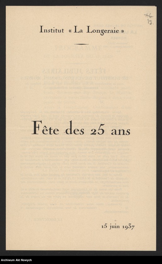 image.from.unit.number "Besson Marius (biskup Lozanny, Genewy i Fryburga); Załączniki: a) List S.A.D.E.A; b) Instytut "La Lingerie" (prospekt); c) wycinek prasowy; L.18 (odpowiedzi - maszynopis, rękopis)"