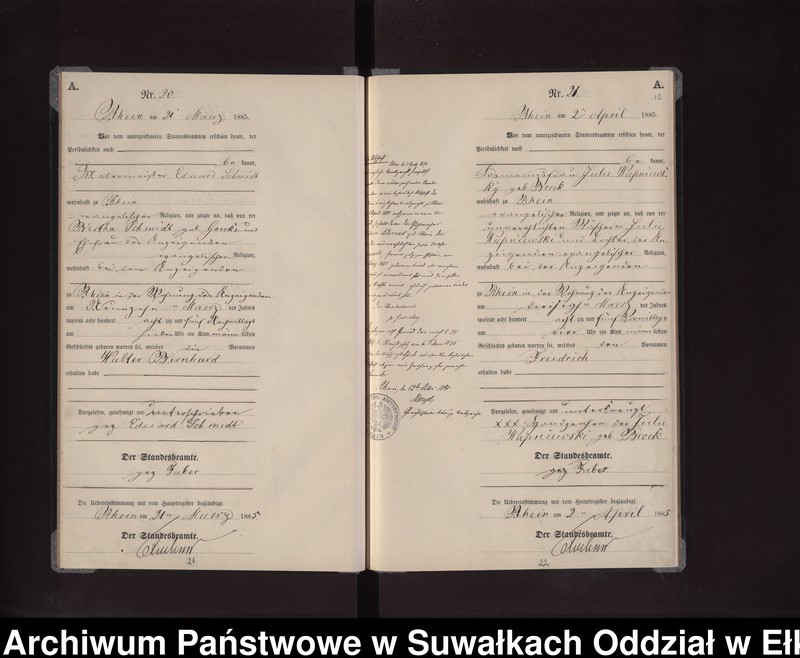 image.from.unit.number "Geburts-Neben-Register des Preussischen Standes-Amtes Rhein Kreis Loetzen"