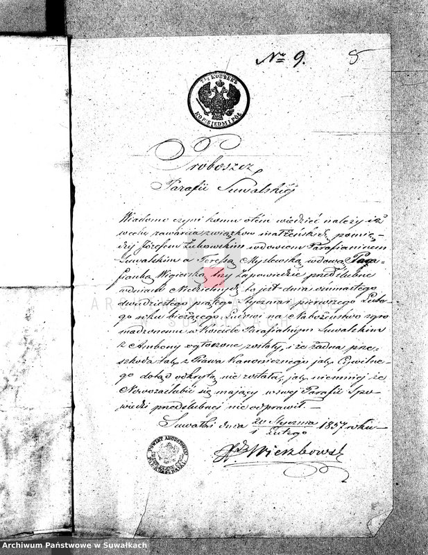 image.from.unit.number "Dowody do Akt Małżeństwa Parafii Wigierskiej za Rok 1857."