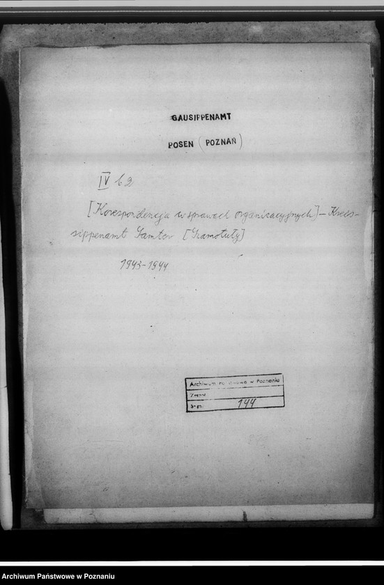 Obraz 4 z jednostki "[Korespondencja w sprawach organizacyjnych], Kreissippenamt Samter [Szamotuły]"