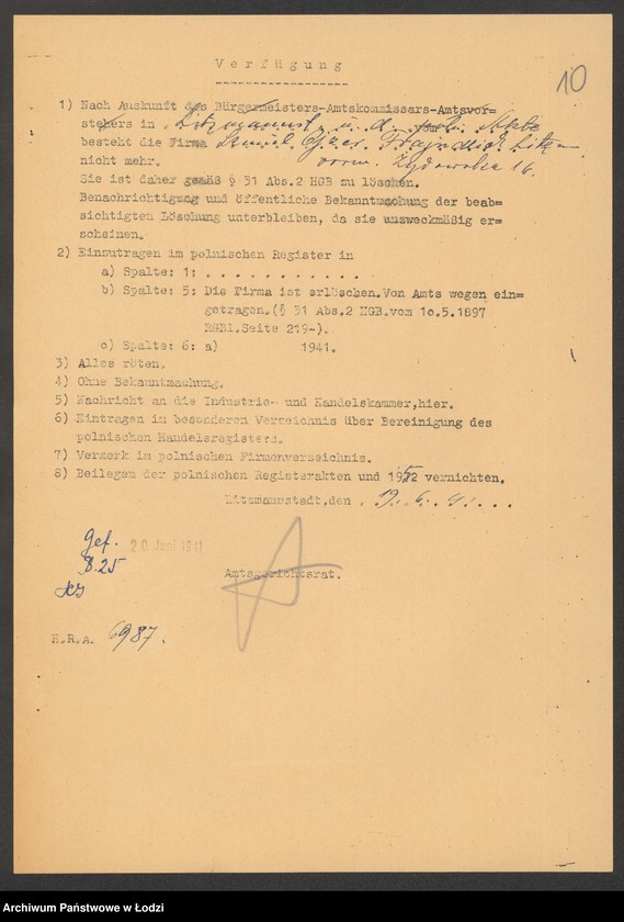 Obraz 12 z jednostki "Szmul Ojzer Fejndllich – sprzedaż resztek manufaktury bawełnianej"