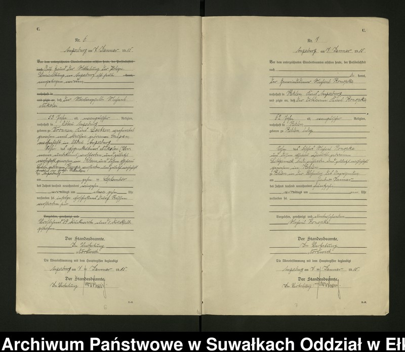 image.from.unit.number "[Sterbe - Register (Neben - Register) Standesamt Angerburg einschl. der Bezirke Gr. Strengeln, Kehlen und Prinowen]"