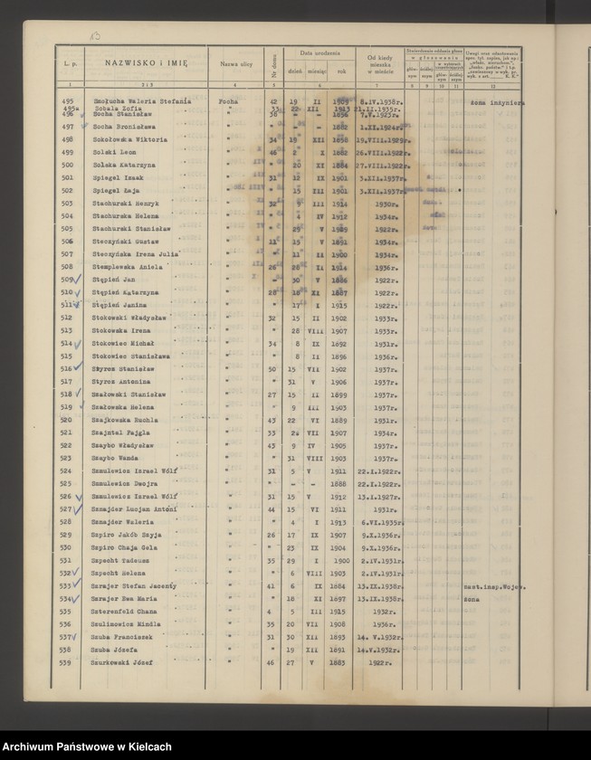 image.from.unit.number "Spis wyborców Rady Miejskiej uprawnionych do głosowania przy wyborze radnych miejskich i ich zastępców, Okręg wyborczy Nr I. Obwód Nr 1"