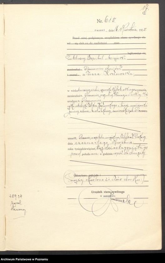 Obraz 19 z jednostki "Księga miejscowa zgonów tom II [Rejestr główny zgonów]"