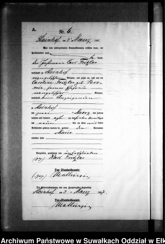 image.from.unit.number "Geburts-Neben-Register des Preussischen Standes-Amtes Gr. Strengeln Kreis Angerburg"