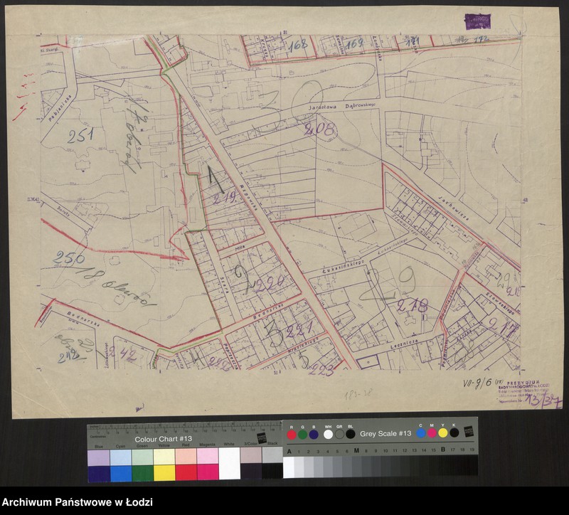 Obraz 1 z jednostki "Plan m. Łodzi 1:2000 z oznaczeniem podziału miasta na Obwody Komitetów Blokowych. Sekcja SO 41"
