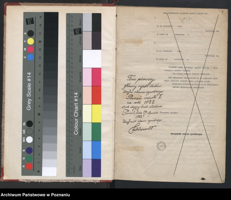 Obraz 3 z jednostki "Księga miejscowa małżeństw tom I [Rejestr główny małżeństw]"