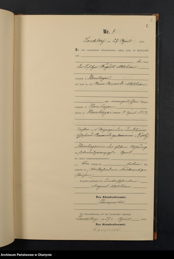 image.from.unit.number "Sterbe-Neben-Register Nr 1 - 25"