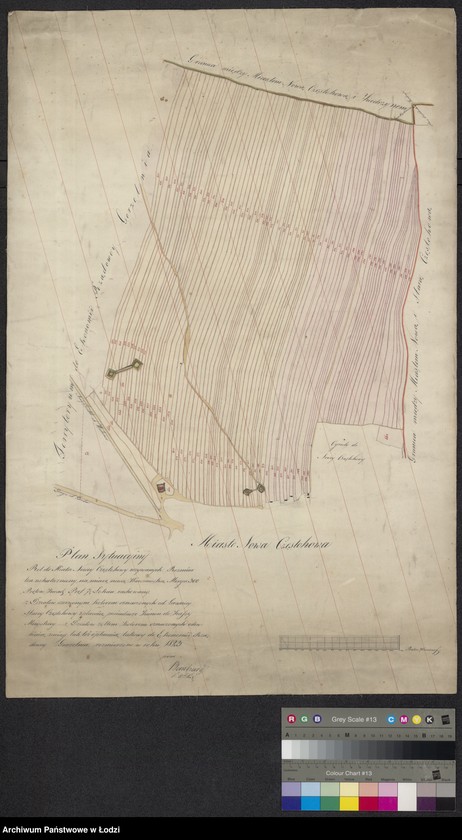 Obraz 1 z jednostki "Plan sytuacyiny ról do Miasta Nowey Częstochowy używanych ..."