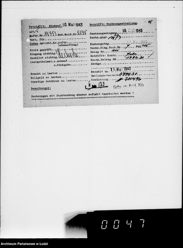 image.from.unit.number "Lebensmitteleinkauf. Aufträge, [Lieferscheinen und Rechnungen] 19751-19770"