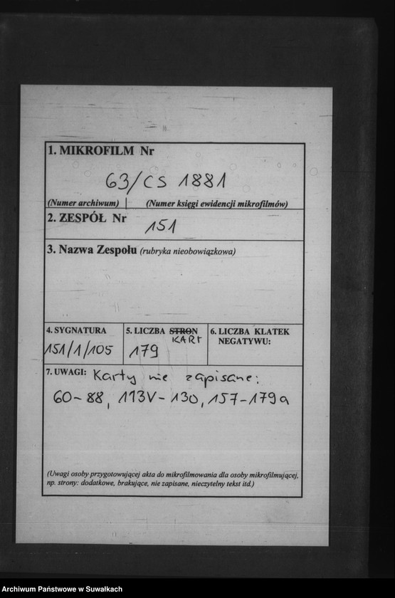 image.from.unit.number "Kniga zvana Duplikat zaključajuščaja v sebja Akty Rodivšichsja, Brakosočetavšichsja i umeršich Filipovskago Rimsko Katoličeskago Prichoda za 1889 god"