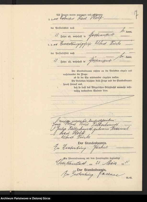 image.from.unit.number "Heirats-Neben-Register Standesamt Christianstadt 1935 No. 1 bis 18"