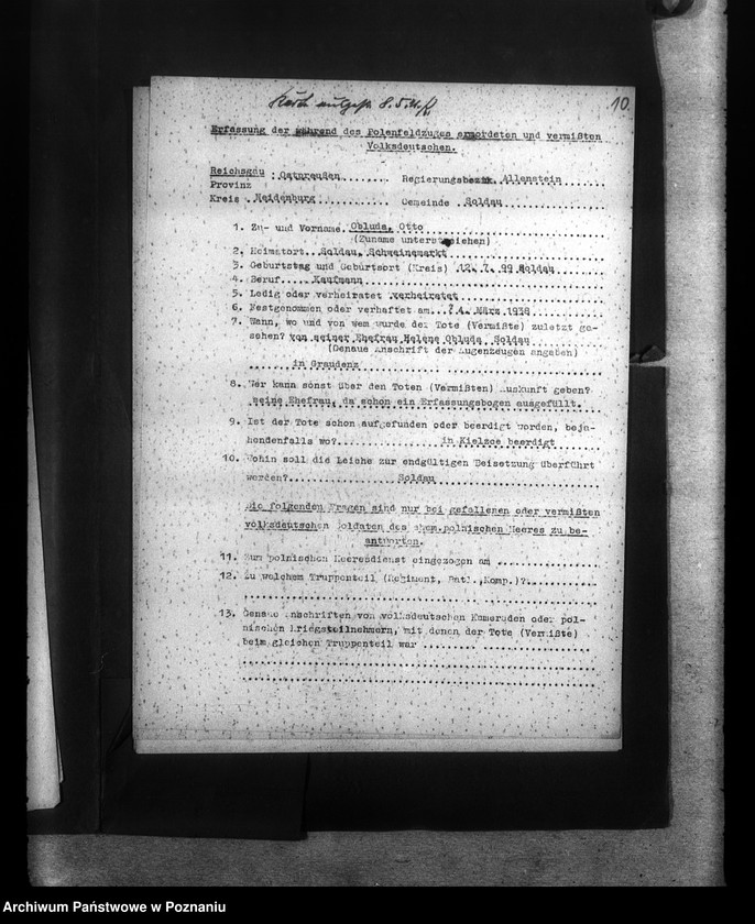 Obraz 14 z jednostki "Amtliche Meldungen Kreis Neidenburg (Nidzica)"