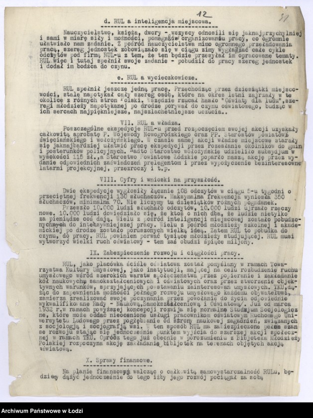 Obraz 16 z jednostki "Sprawozdanie kwartalne z życia polskich związków i stowarzyszeń"