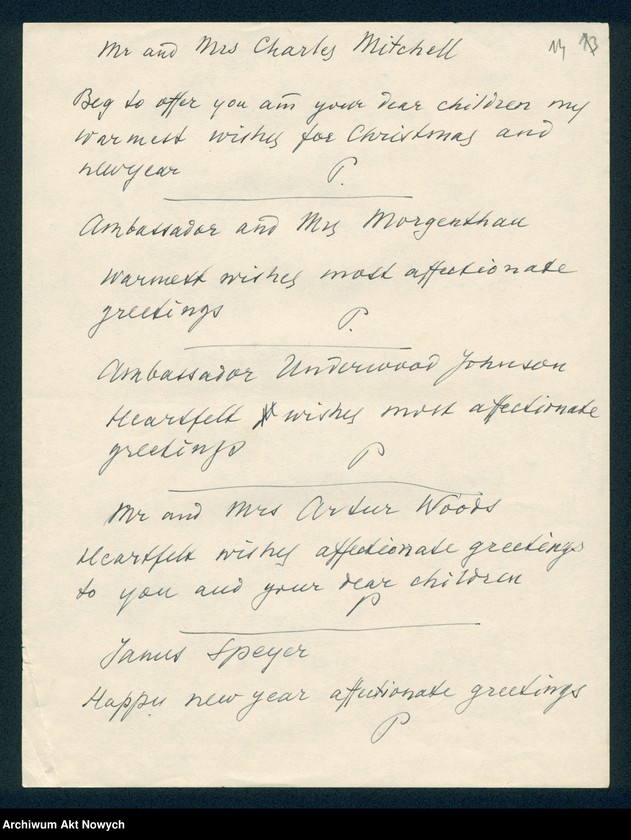 image.from.unit.number "Różne osoby - telegramy z życzeniami świątecznymi, imieninowymi, podziękowaniami; spis nazwisk adresatów"