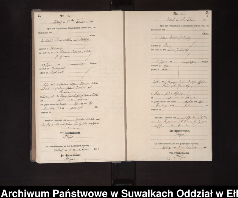 image.from.unit.number "Sterbe-Neben-Register des Königlichen Preussischen Standes-Amtes Orlen Kreis Loetzen"
