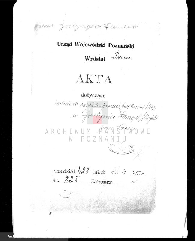 Obraz 4 z jednostki "Fabryka wyrobów drzewnych A. Koszewskiego i Spółka w Gostyniu nr woj. kotła 172"