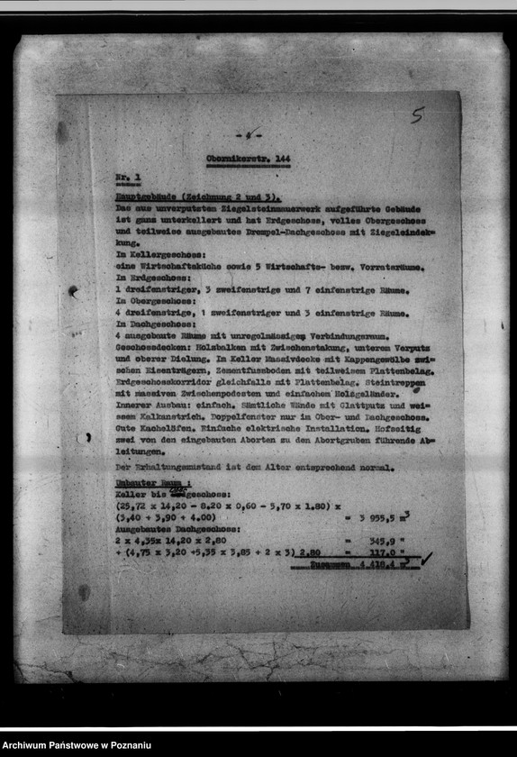 Obraz 8 z jednostki "Gauerziehungsheim Posen. Hauptgelände. Schätzungsbericht."