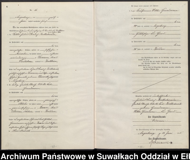 image.from.unit.number "Heirats-Neben-Register des Preussischen Standes-Amtes Angerburg Kreis Angerburg"