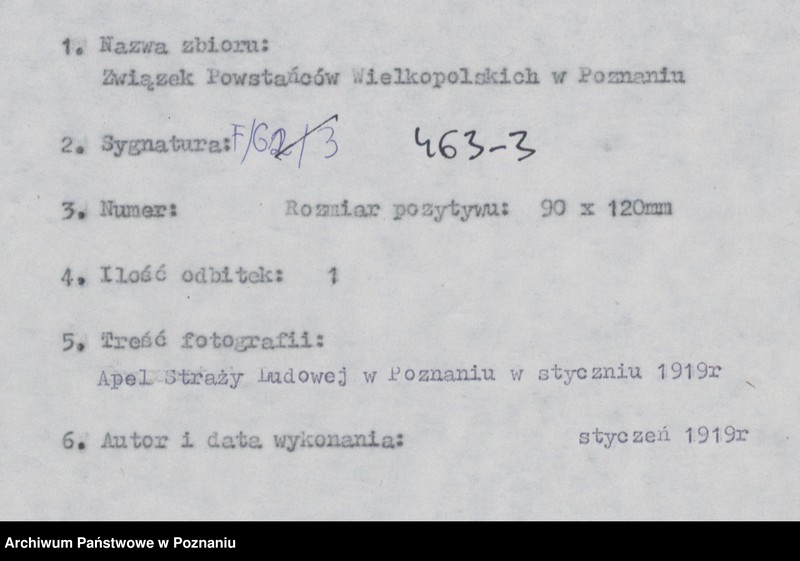 Obraz 8 z jednostki "Zaprzysiężenie Straży Ludowej w Poznaniu na Placu Wolności. Po lewej stronie generałowie: Józef Dowbór - Muśnicki i Dupont."