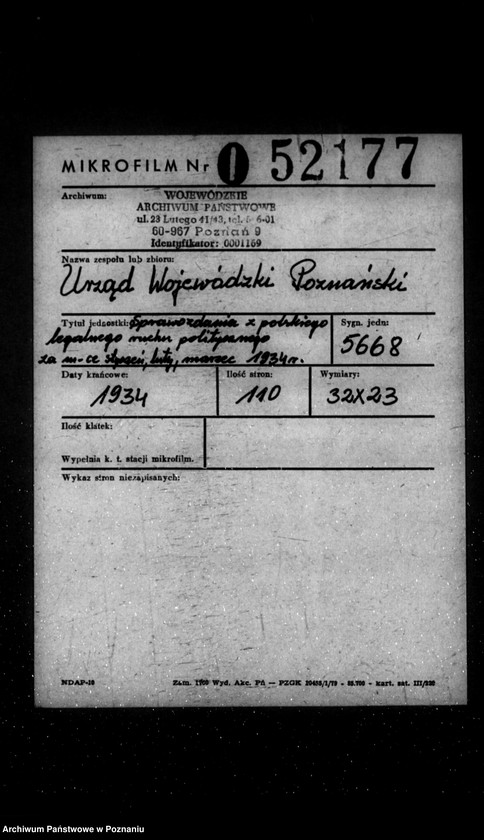 Obraz 2 z jednostki "Sprawozdania z polskiego legalnego ruchu politycznego za miesiące styczeń, luty, marzec 1934 r."