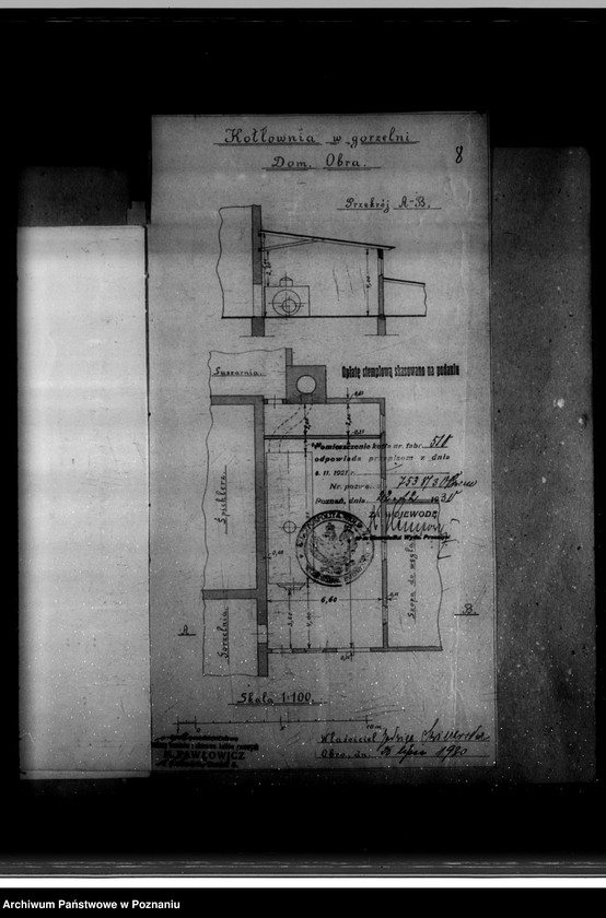 Obraz 13 z jednostki "Gorzelnia J. Świniarskiej Dominium Obra powiat wolsztyński nr woj. kotła 5302"
