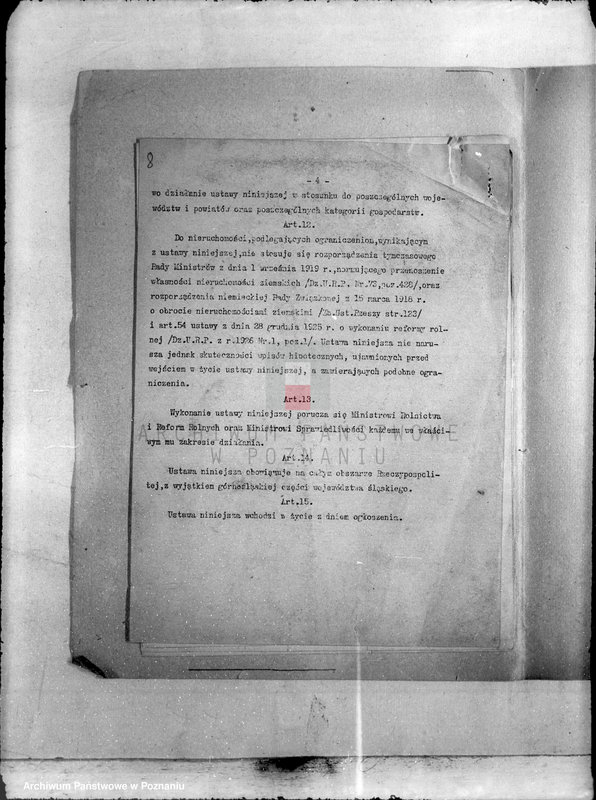 Obraz 18 z jednostki "/Ograniczenie obrotu nieruchomościami powstałymi z parcelacji/ pismo okólne Ministerstwa Rolnictwa i Reform Rolnych."