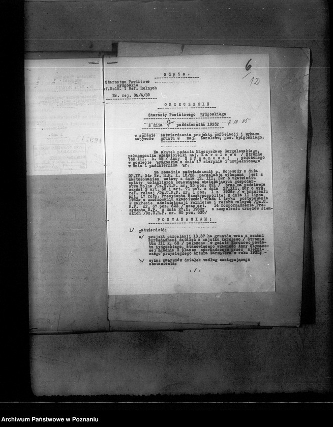 Obraz 16 z jednostki "Parcelacja prywatna majętności Karolewo powiat bydgoski"