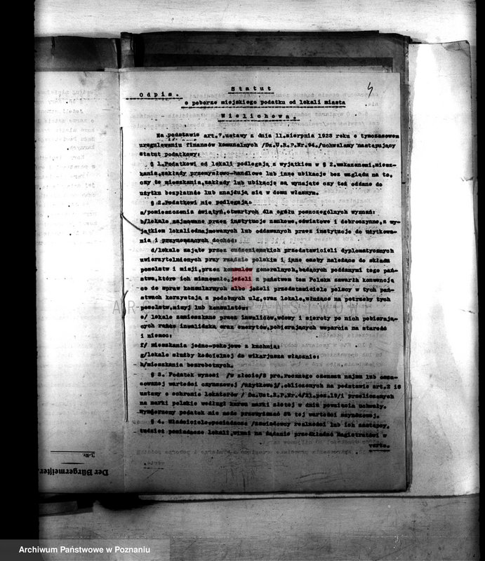Obraz 8 z jednostki "Podatki Komunalne miasta Wielichowa /ustawa z dnia 11.8.1923 r. D.U.R.P. nr.94/"