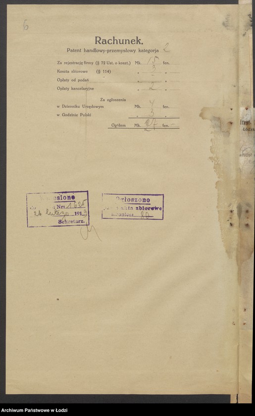 Obraz 8 z jednostki "Abram Brenner- sprzedaż towarów manufakturowych"