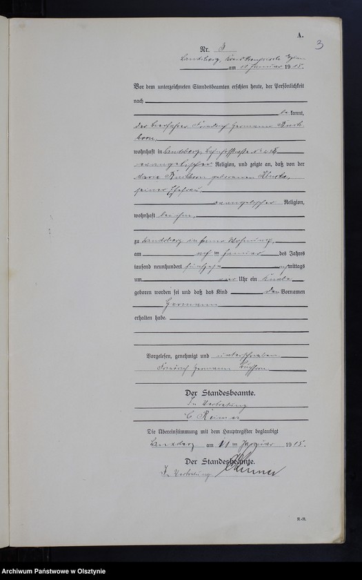 image.from.unit.number "Geburts-Neben-Register Nr 1 - 45 [ Księga urodzeń - wtóropis ]"