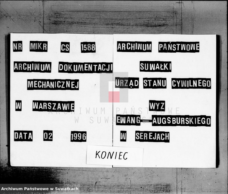 image.from.unit.number "Duplikat Aktów [małżeństw i urodzeń] i zejścia z Filiału Ewangelicko-Augsburgskiego w mieście Sereje za rok 1863"