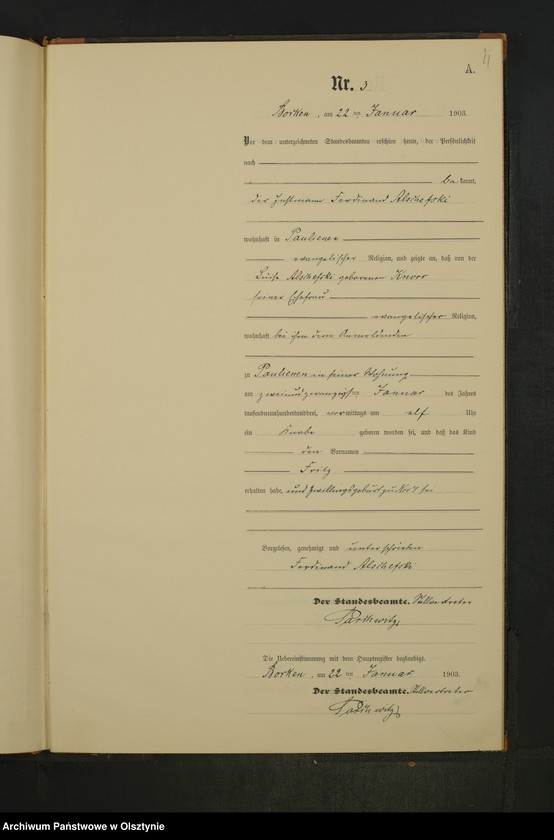 Obraz 6 z jednostki "Geburts-Neben-Register Nr 1 - 48"