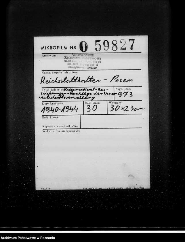 Obraz 2 z jednostki "Kriegsverdienst - Auszeichnungen- Vorschläge der Wasserwirtschaftsverwaltung"