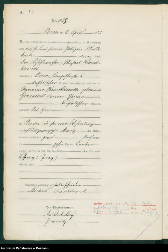 Obraz 17 z jednostki "Księga miejscowa urodzeń t. III"