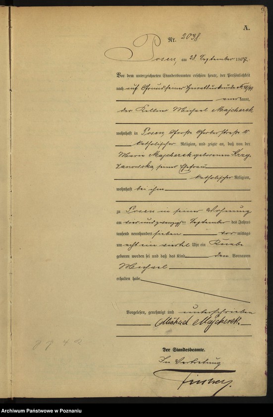 Obraz 11 z jednostki "Księga miejscowa urodzeń tom V [Rejestr główny urodzeń]"