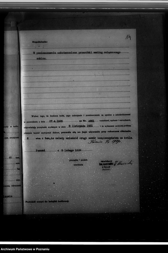 Obraz 19 z jednostki "Pralnia mechaniczna J. Goślińskiego w Poznaniu przy ul. Langiewicza 3 nr woj. 5803"