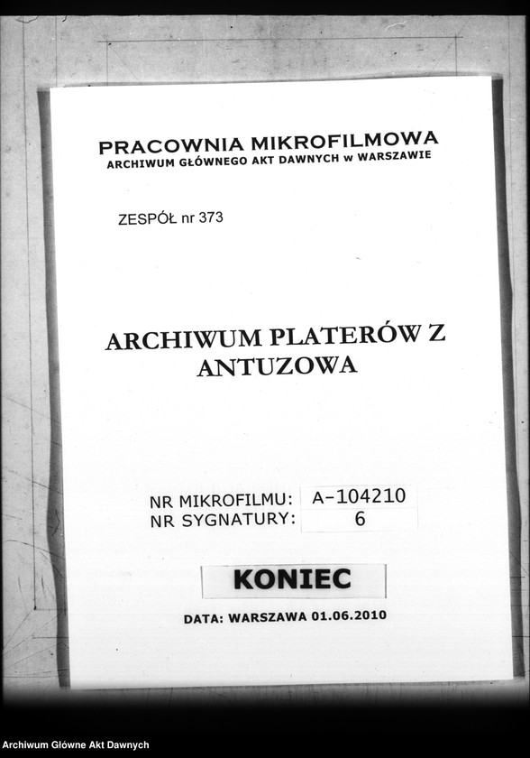 Obraz z zespołu "Archiwum Platerów z Antuzowa"